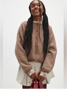 Free People Hug Me Sherpa Cardi